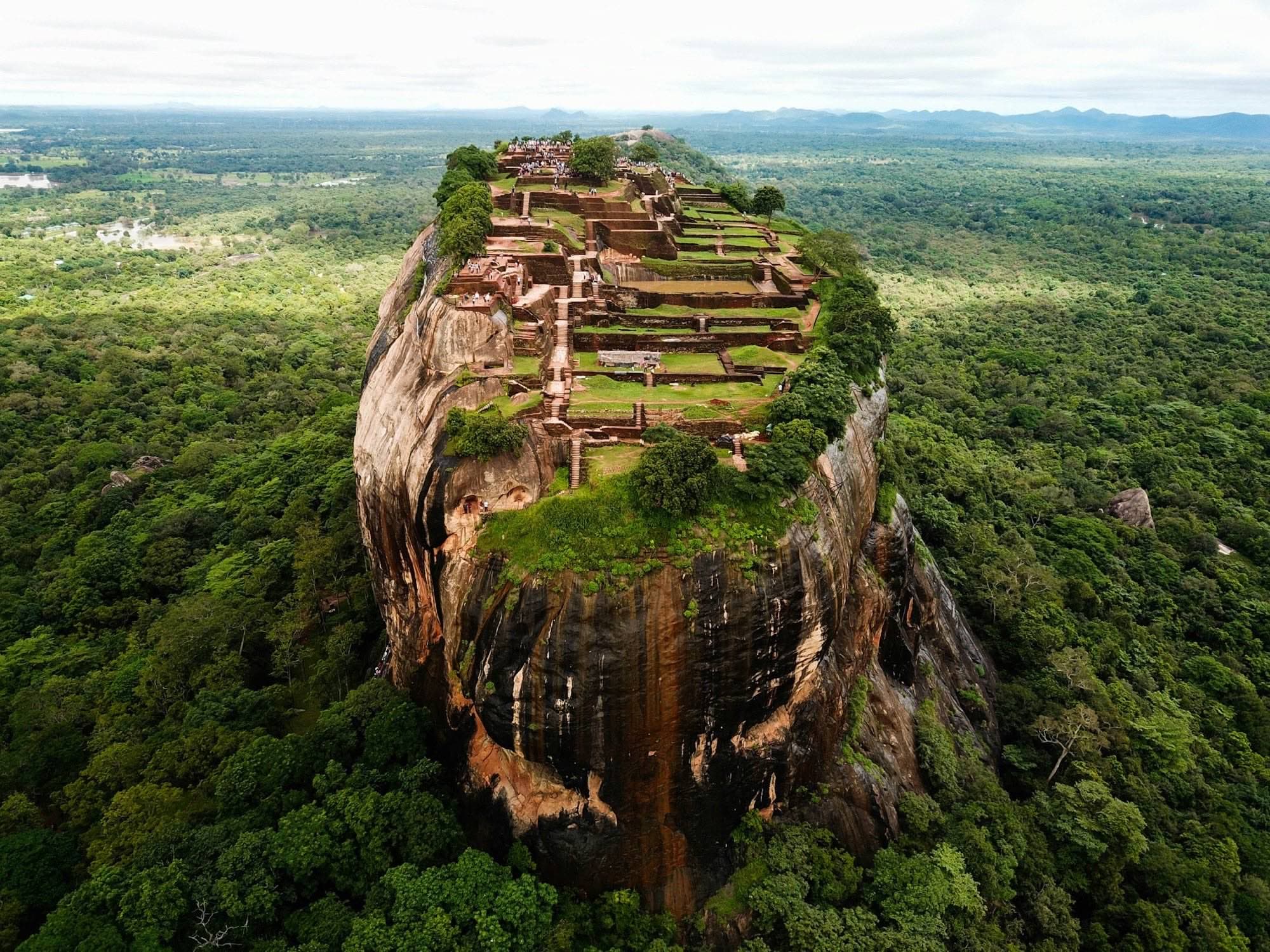 Sigiriya Rock Fortress rising above the jungle canopy in central Sri Lanka